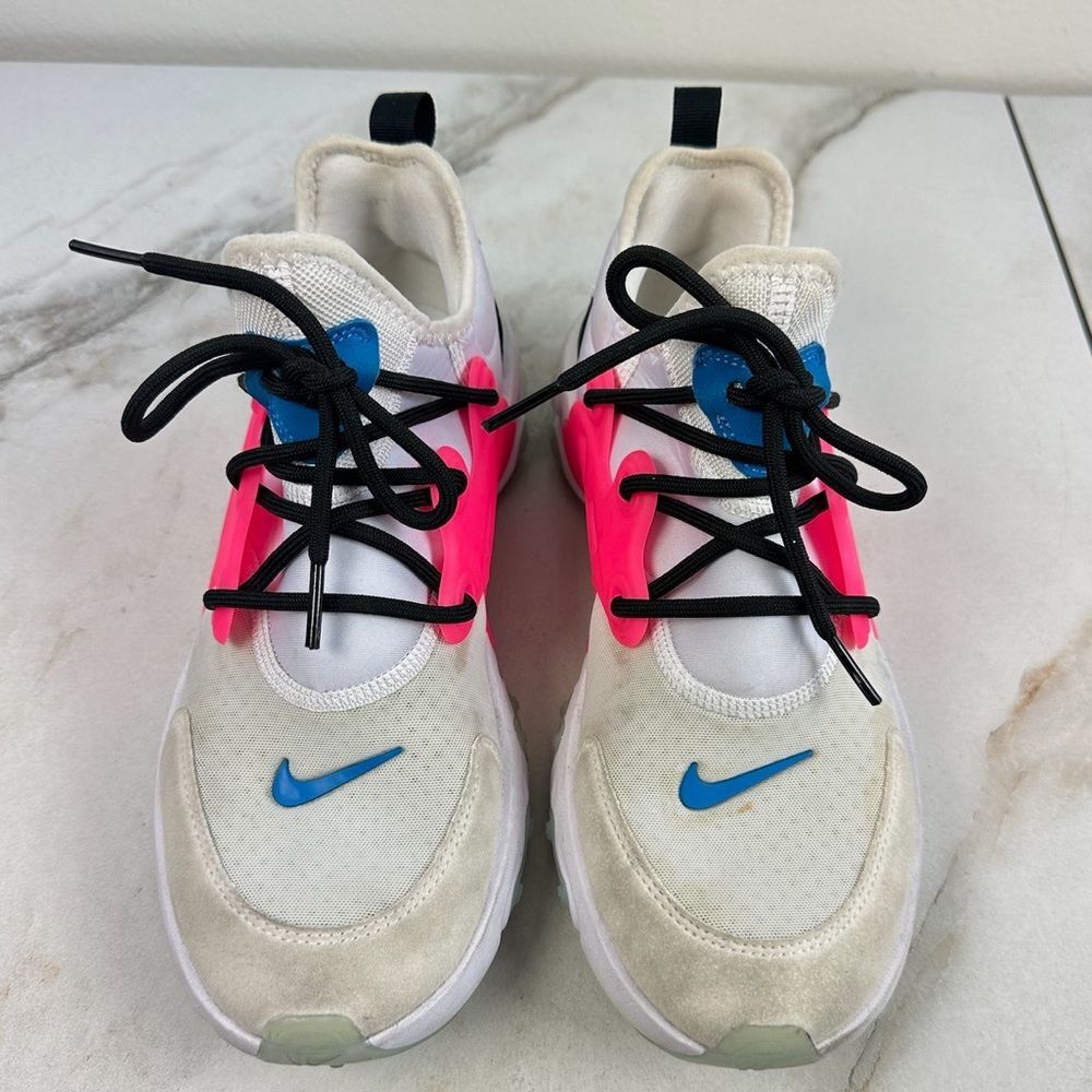 Nike Women's React Presto White Hyper Pink Photo Blue Running Shoes Sneakers, 9 - Picture 6 of 11